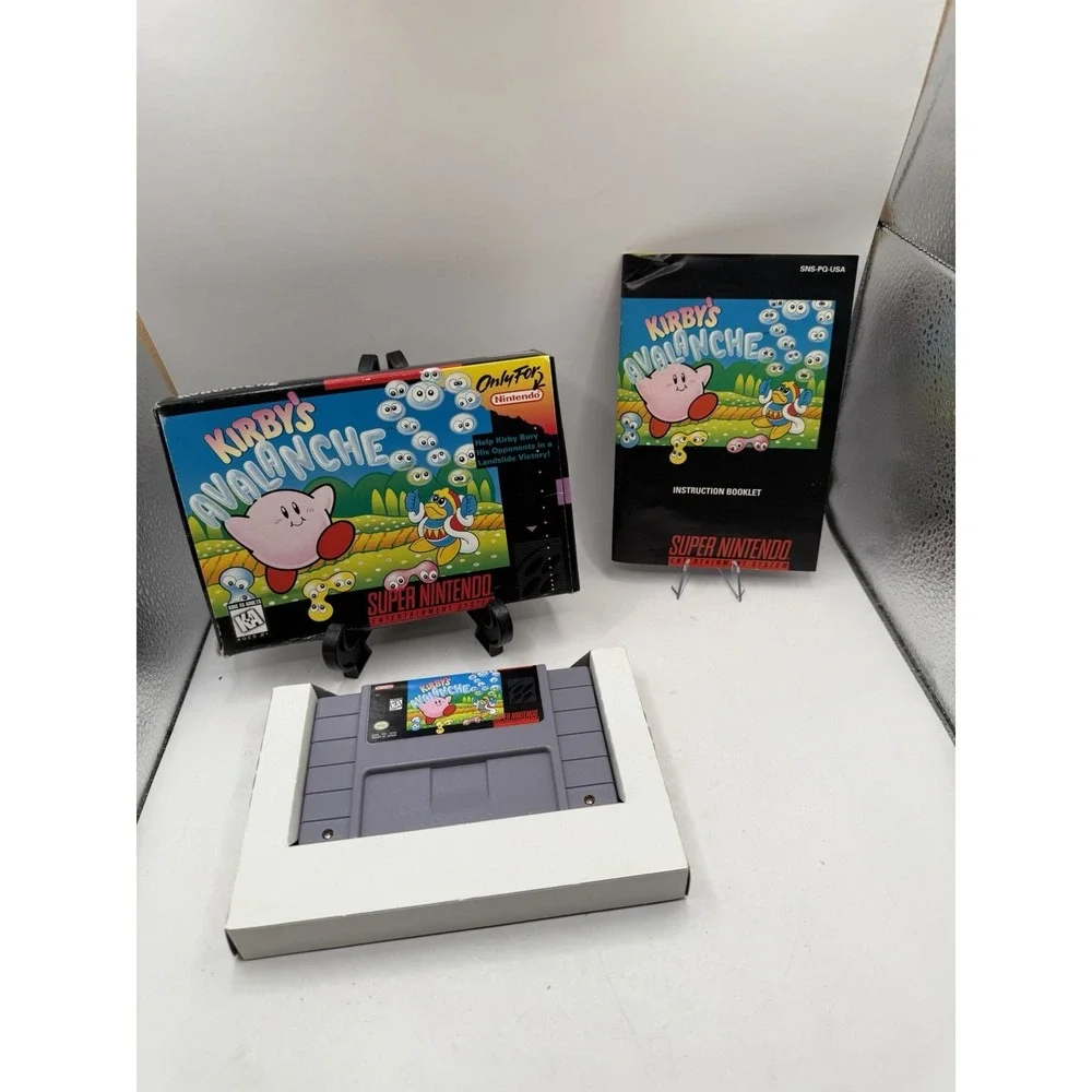 KIRBY'S AVALANCHE NINTENDO SNES COMPLETE CIB TESTED AUTHENTIC Fast Shipping
